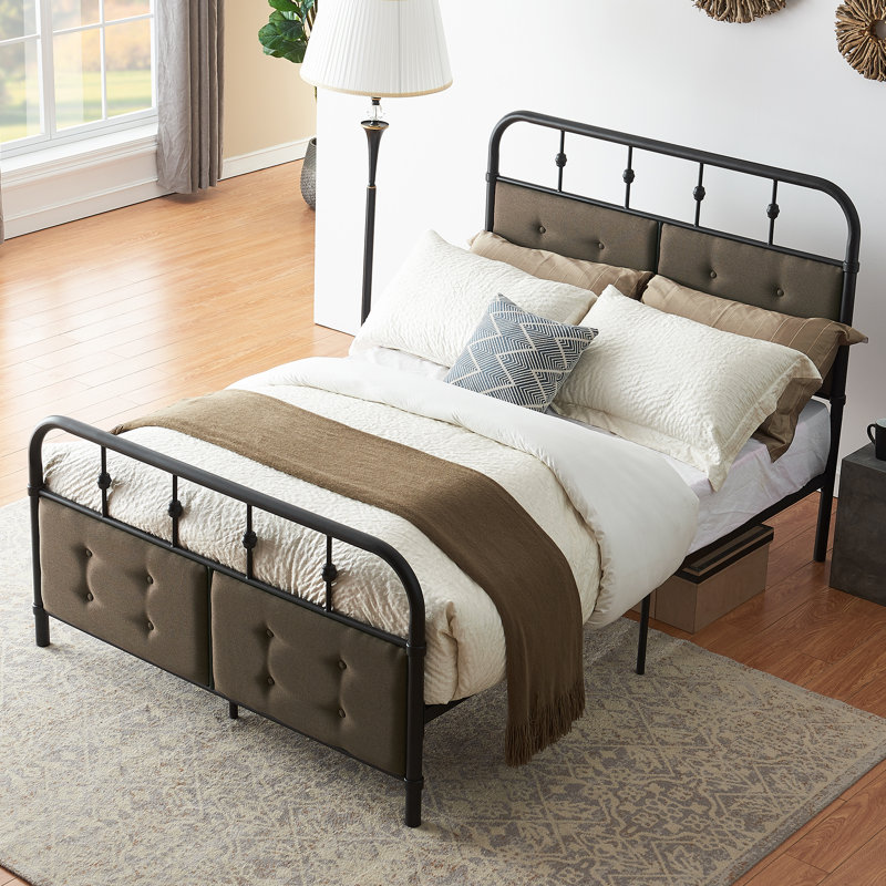 Gracie Oaks Claypoole Metal Upholstered Platform Bed & Reviews Wayfair